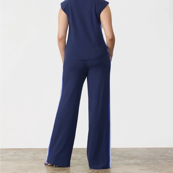 Gstq Side Stripe Wide Leg Pant Midnight Sz 8 NWT - Picture 3 of 11